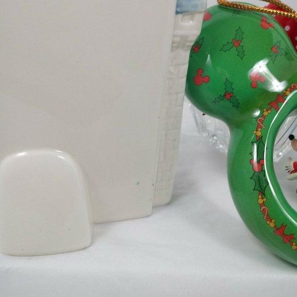Vintage Disney Cinderella Castle Ceramic Picture Frame & Mickey Minnie Ornaments - Picture 5 of 14